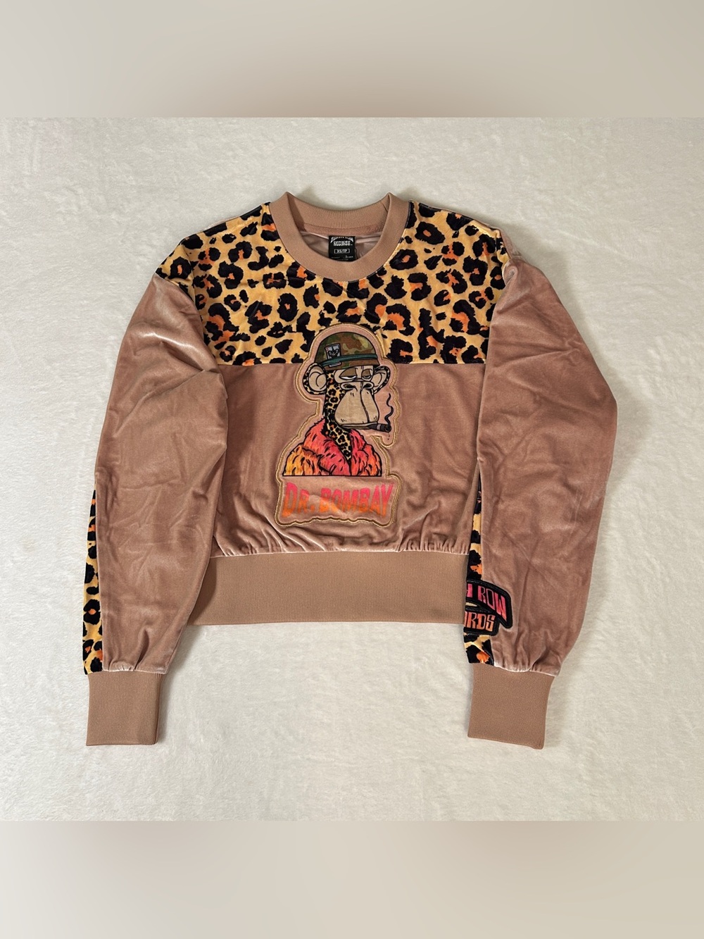 Dr. Bombay Leopard Velour Coral Sweater Size XS Board Ape Yacht Club NFT #6723